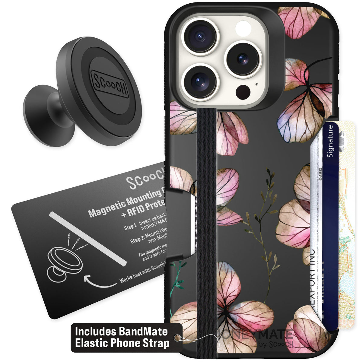 Scooch Moneymate Dried Flowers for iPhone 16 Pro — Starter Bundle