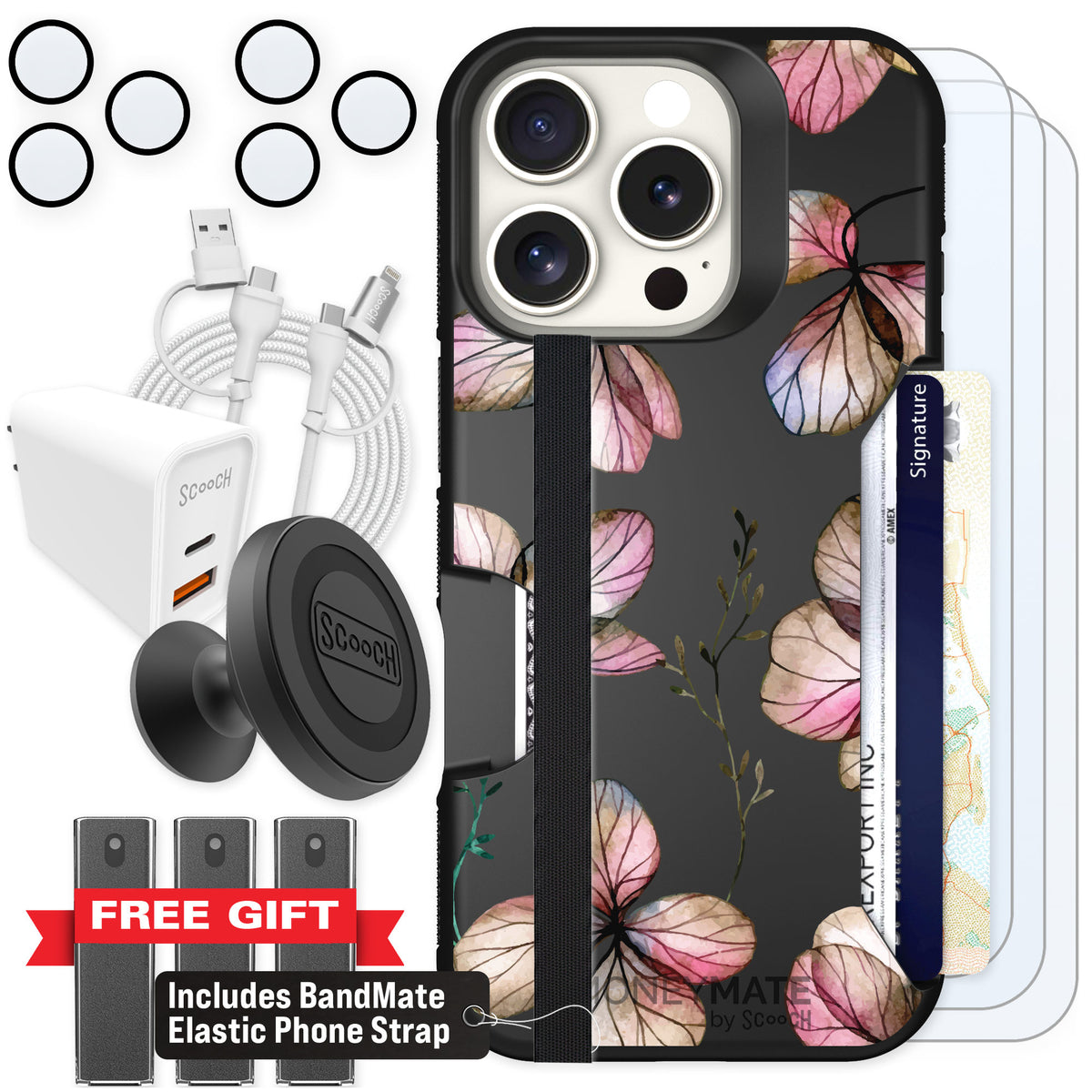 Scooch Moneymate Dried Flowers for iPhone 16 Pro — Ultimate Bundle