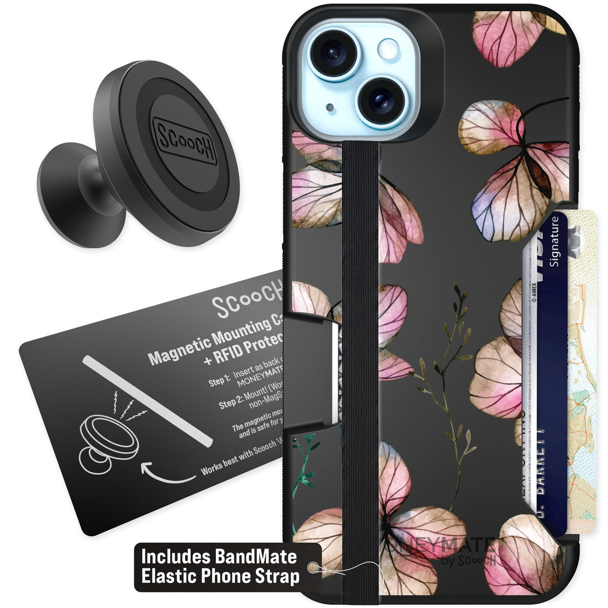 Scooch Moneymate Dried Flowers for iPhone 15 Plus — Starter Bundle
