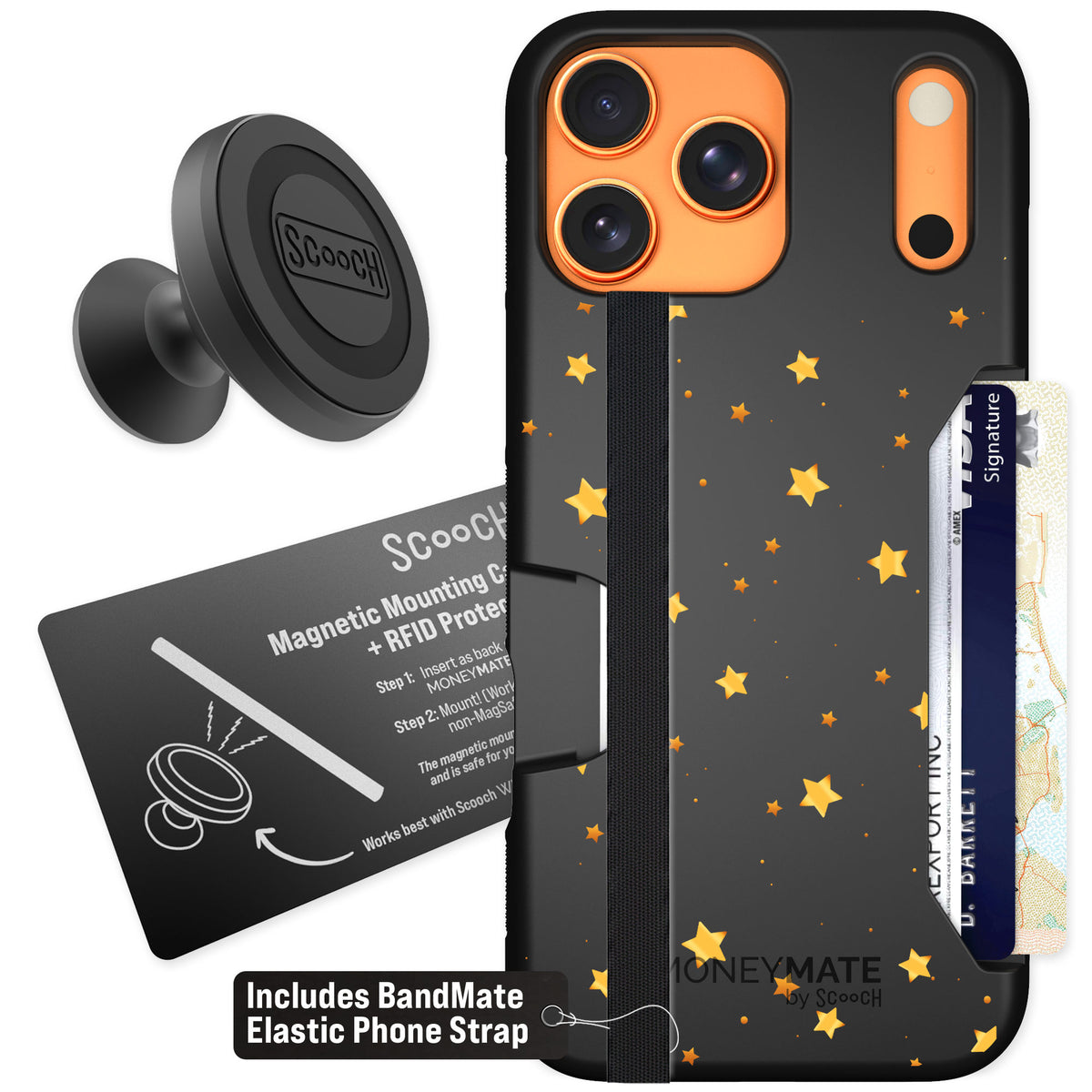 Scooch Moneymate Gold Stars for iPhone 17 Pro Max β Starter Bundle