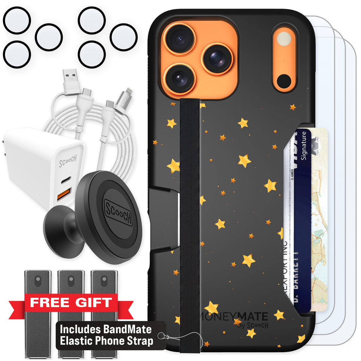 Scooch Moneymate Gold Stars for iPhone 17 Pro Max β Ultimate Bundle
