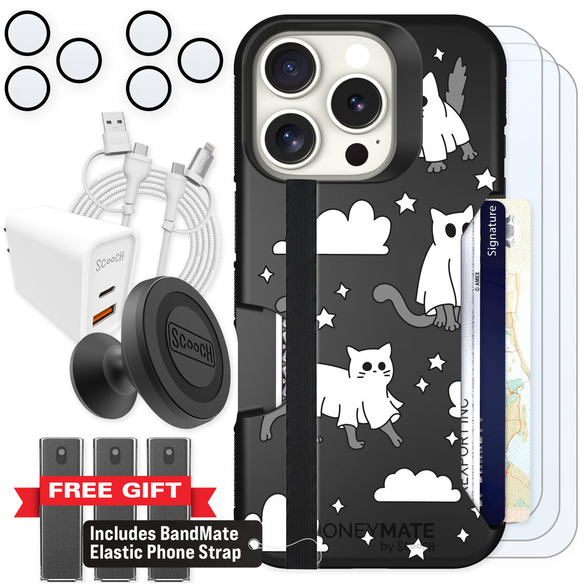 Scooch Moneymate Scaredy Cats for iPhone 16 Pro β Ultimate Bundle