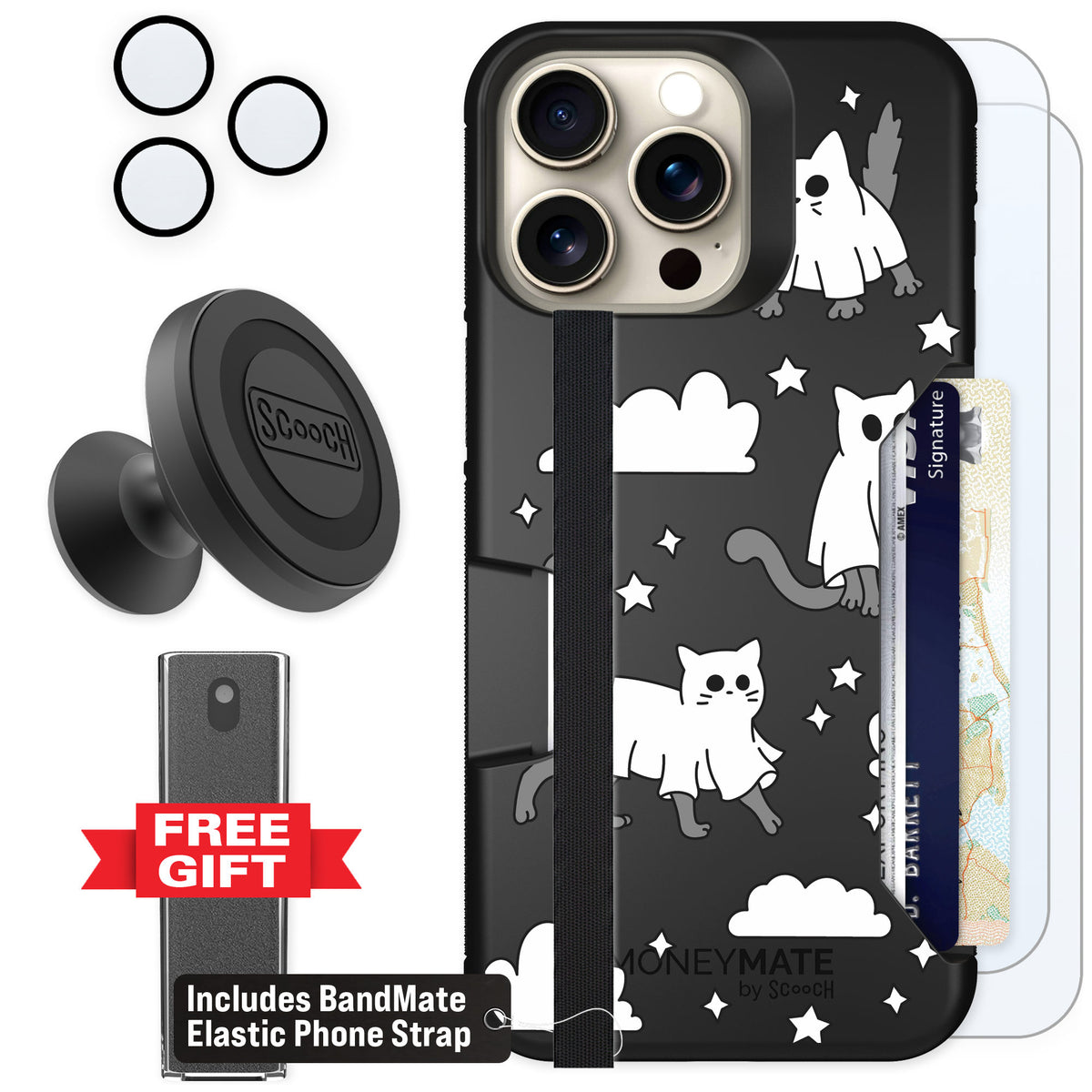 Scooch Moneymate Scaredy Cats for iPhone 15 Pro Max β Defender Bundle