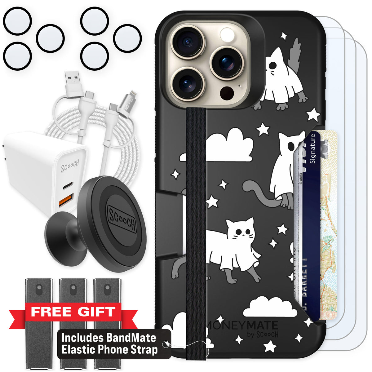 Scooch Moneymate Scaredy Cats for iPhone 15 Pro Max β Ultimate Bundle