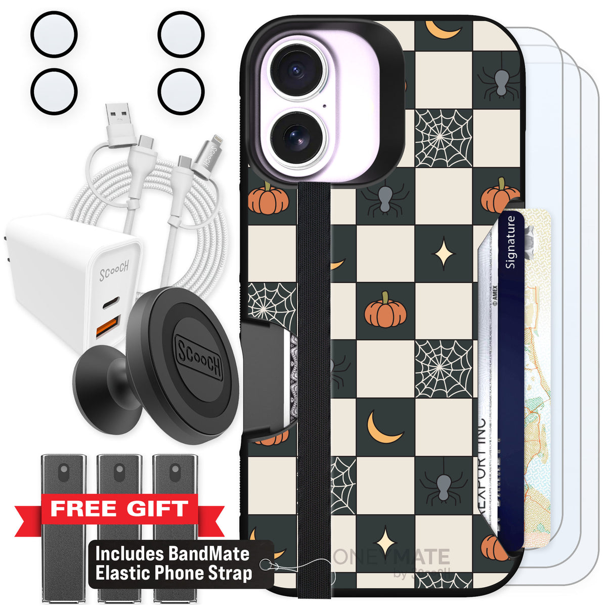 Scooch Moneymate Spooky Squares for iPhone 17 β Ultimate Bundle