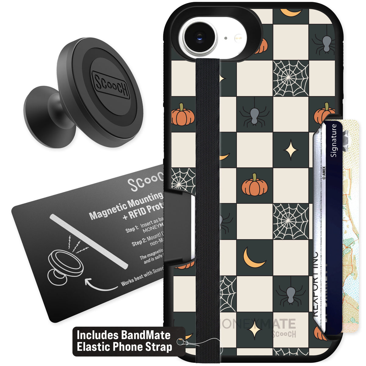 Scooch Moneymate Spooky Squares for iPhone 16e β Starter Bundle