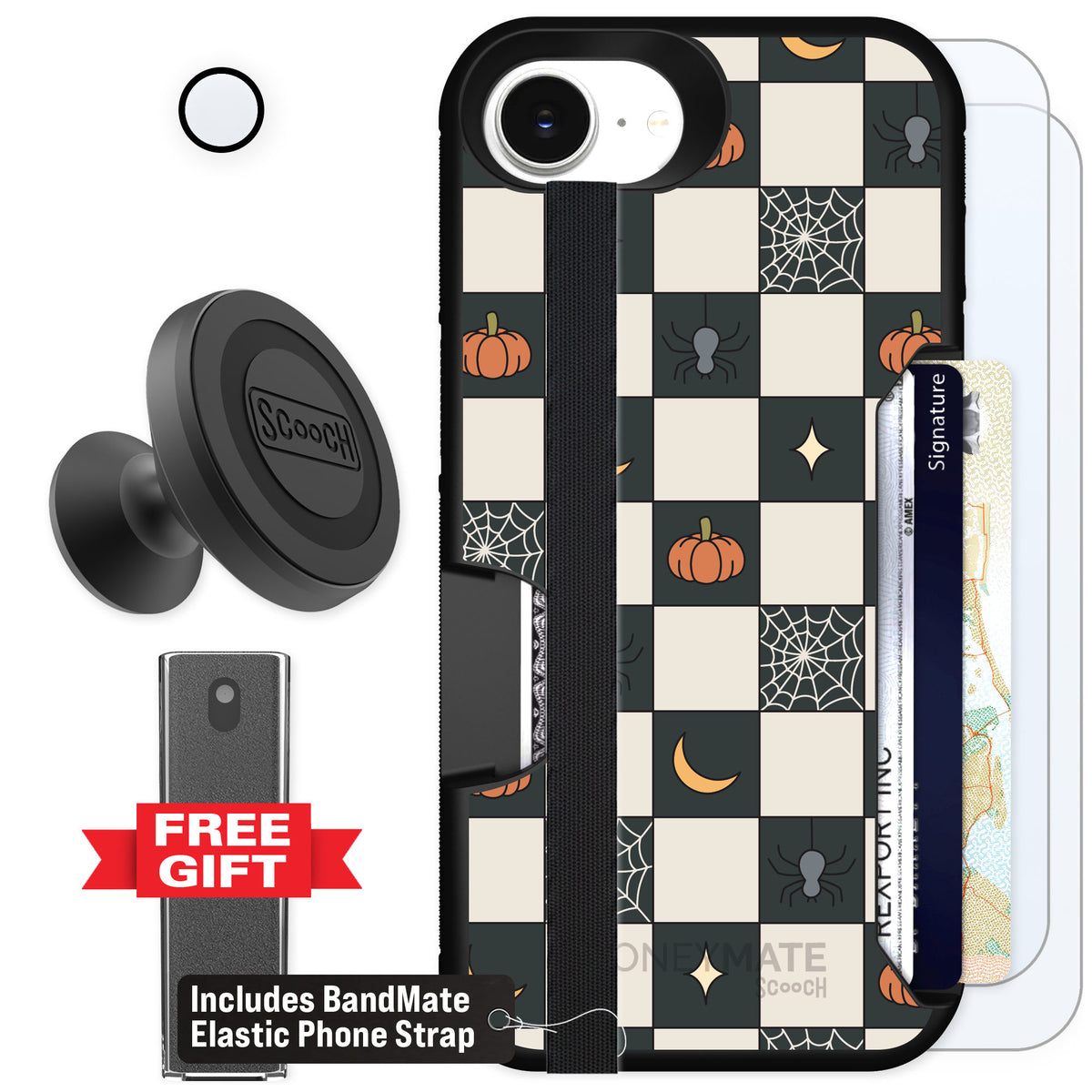 Scooch Moneymate Spooky Squares for iPhone 16e β Defender Bundle