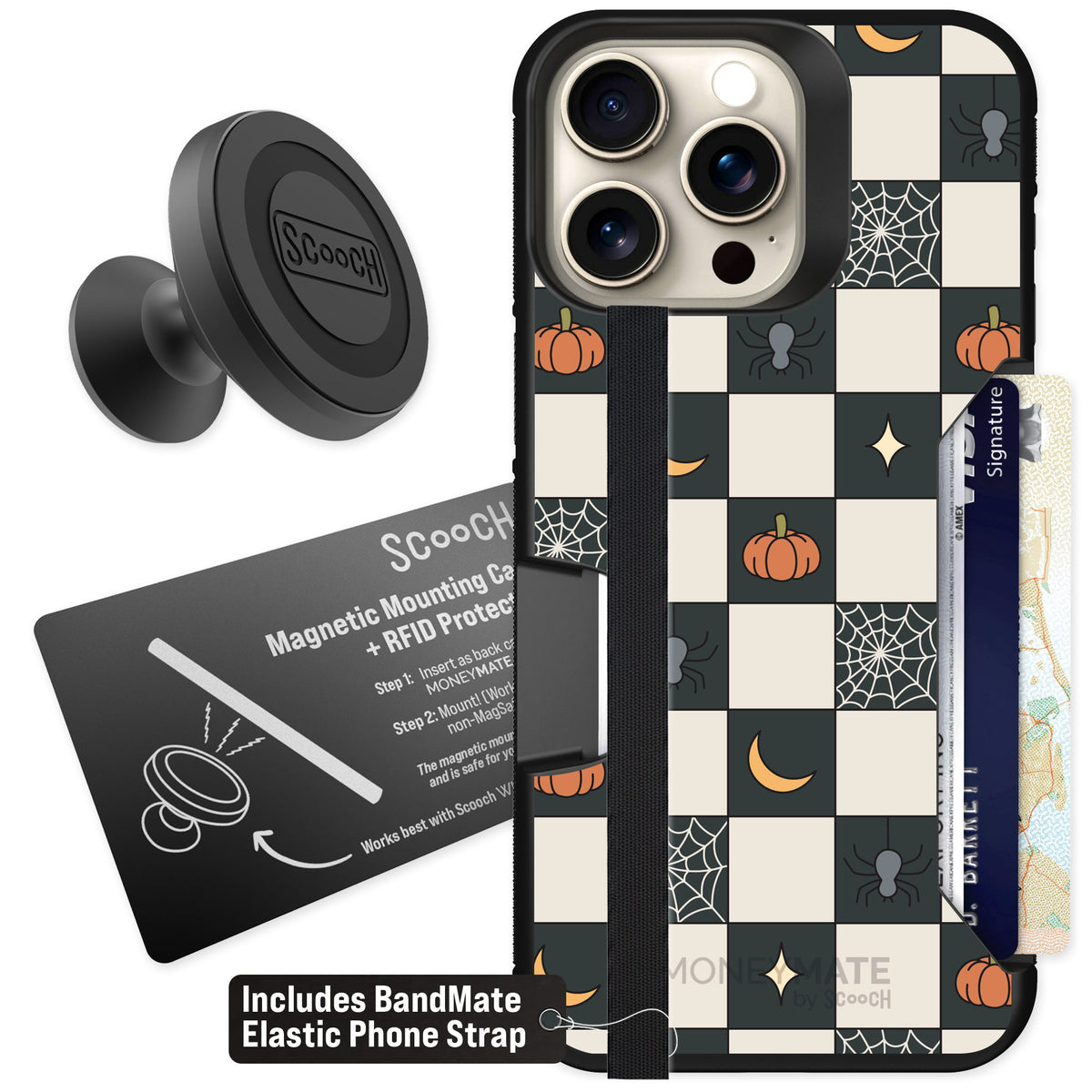 Scooch Moneymate Spooky Squares for iPhone 15 Pro Max β Starter Bundle