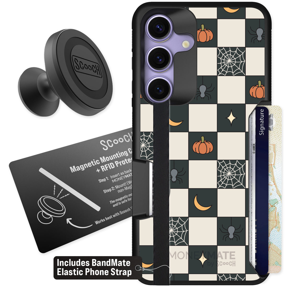 Scooch Moneymate Spooky Squares for Galaxy S25 β Starter Bundle