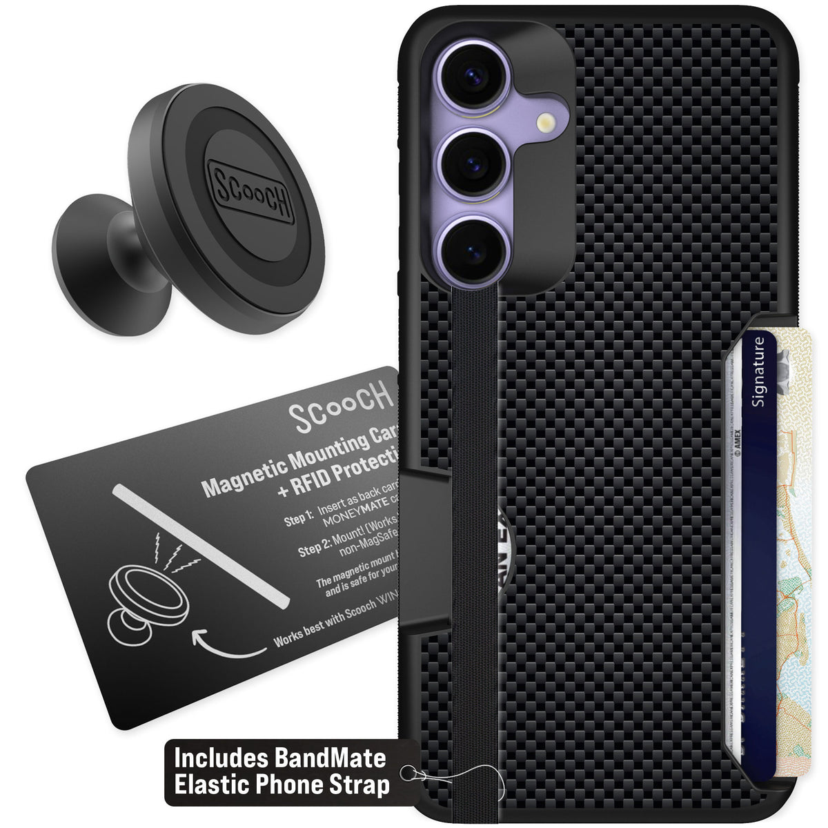 Scooch Moneymate Carbon Fiber for Galaxy S25+ β Starter Bundle
