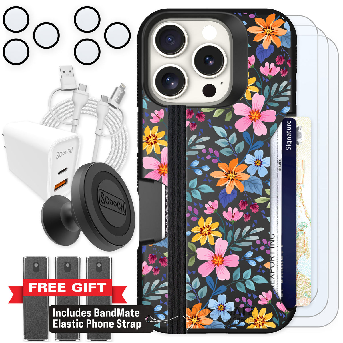 Scooch Moneymate Full Bloom for iPhone 16 Pro — Ultimate Bundle