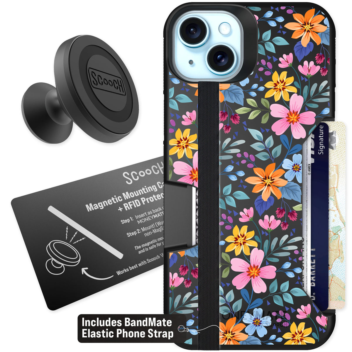 Scooch Moneymate Full Bloom for iPhone 14 Plus — Starter Bundle