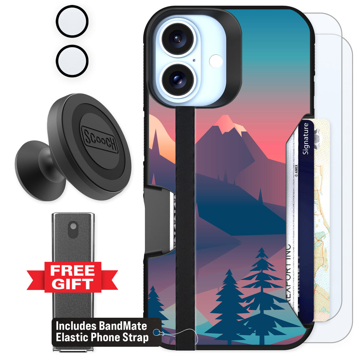 Scooch Moneymate Mountain Range for iPhone 16 — Defender Bundle