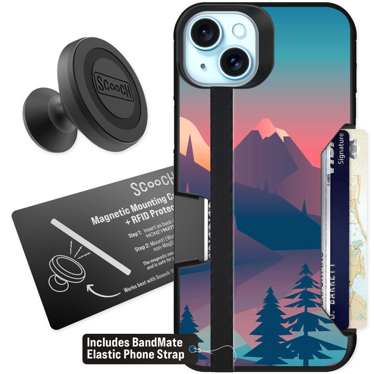 Scooch Moneymate Mountain Range for iPhone 14 Plus — Starter Bundle