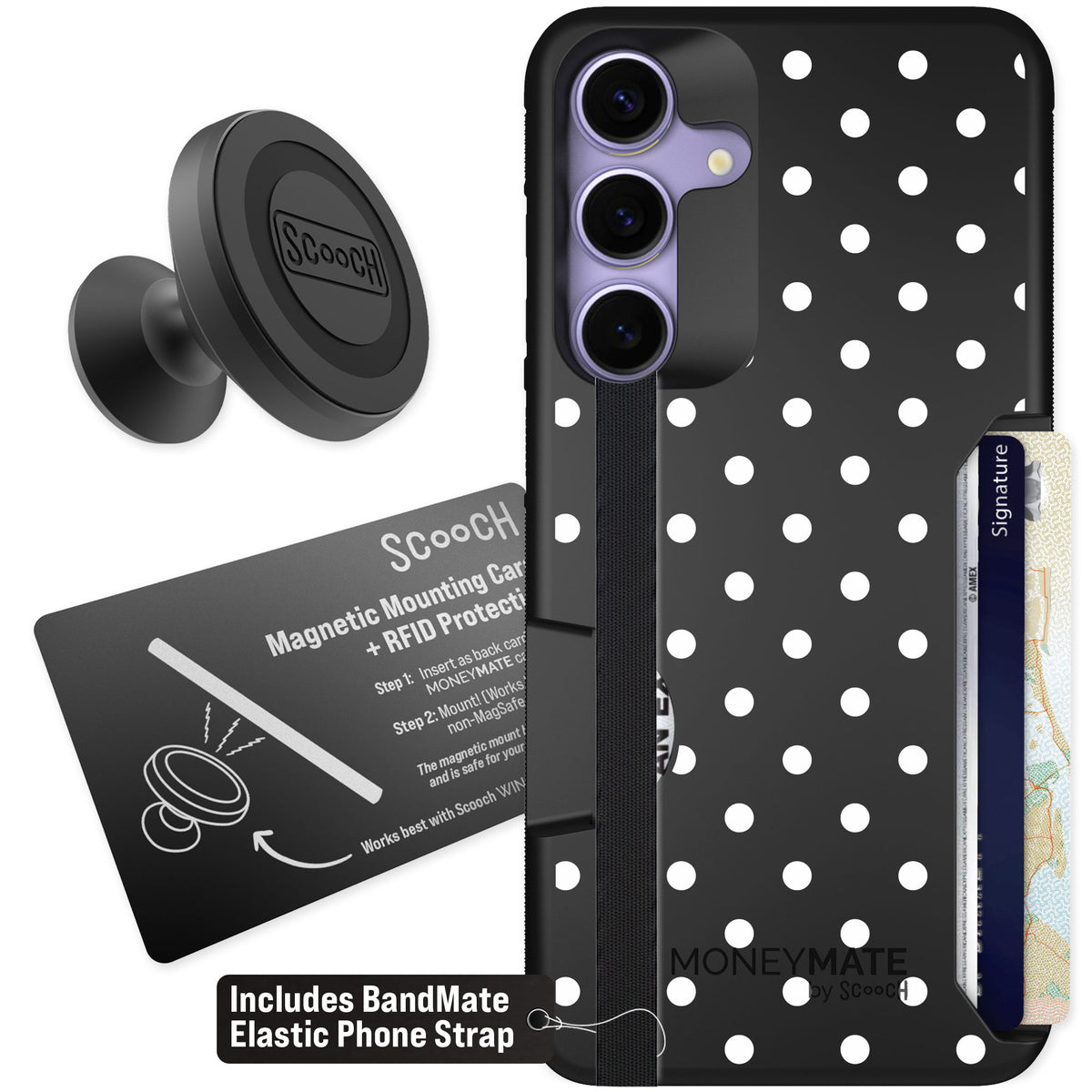 Scooch Moneymate Polka Dots for Galaxy S25+ β Starter Bundle