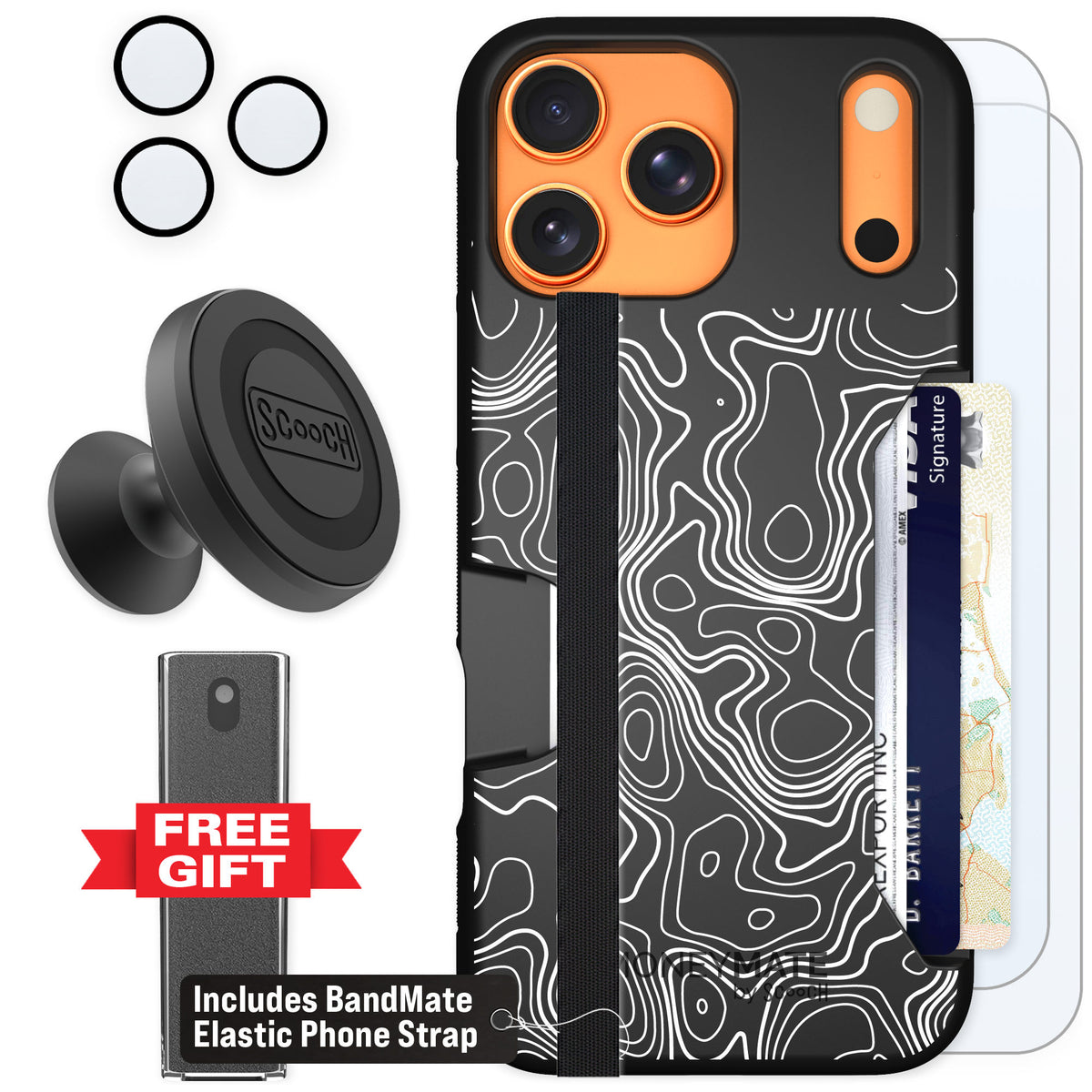 Scooch Moneymate Topography for iPhone 17 Pro Max β Defender Bundle