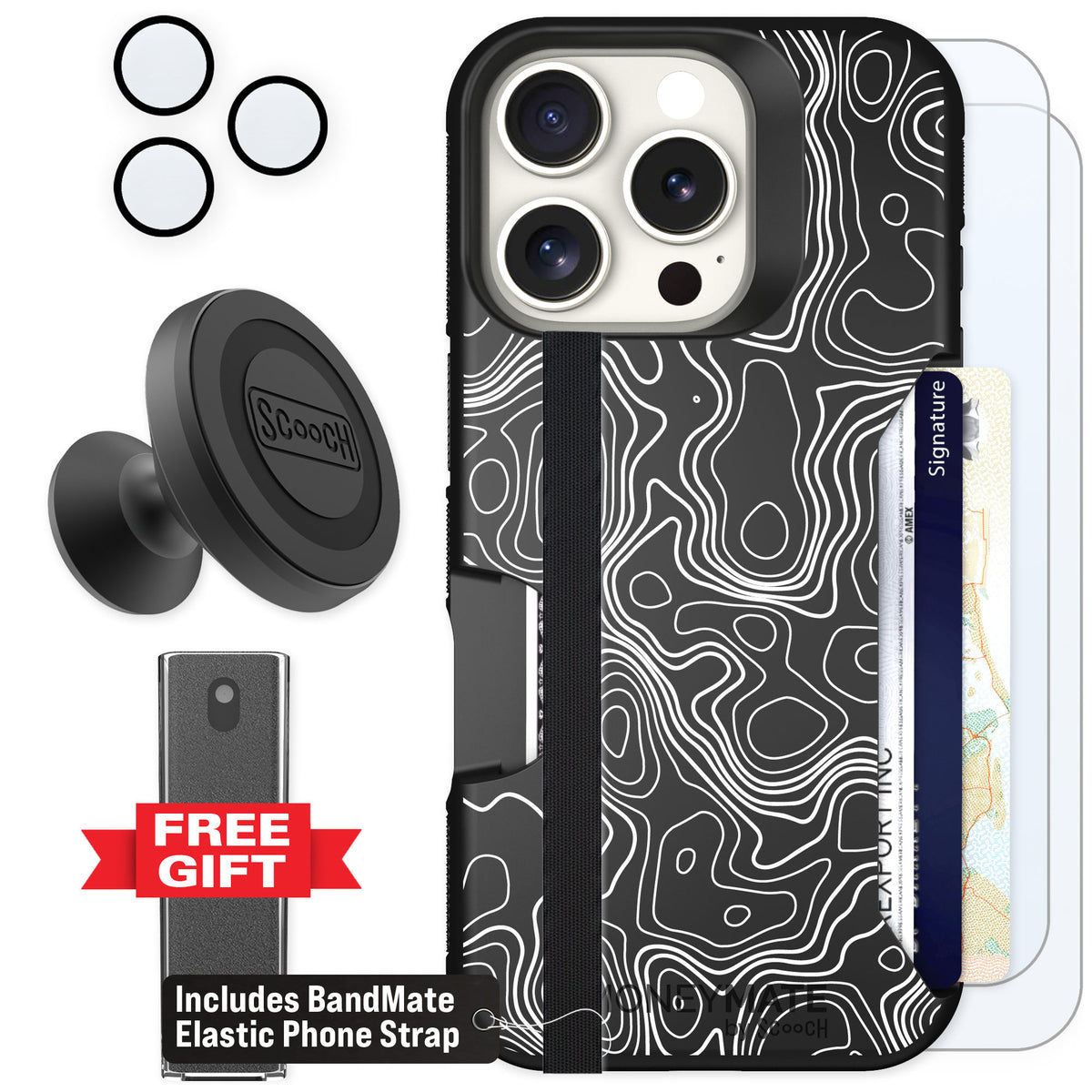 Scooch Moneymate Topography for iPhone 16 Pro β Defender Bundle