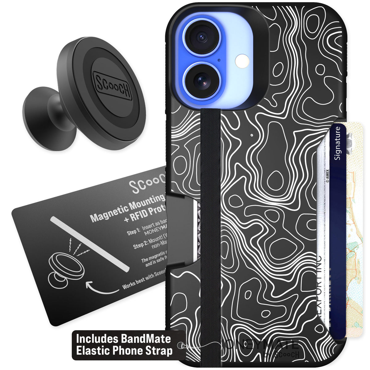 Scooch Moneymate Topography for iPhone 16 β Starter Bundle