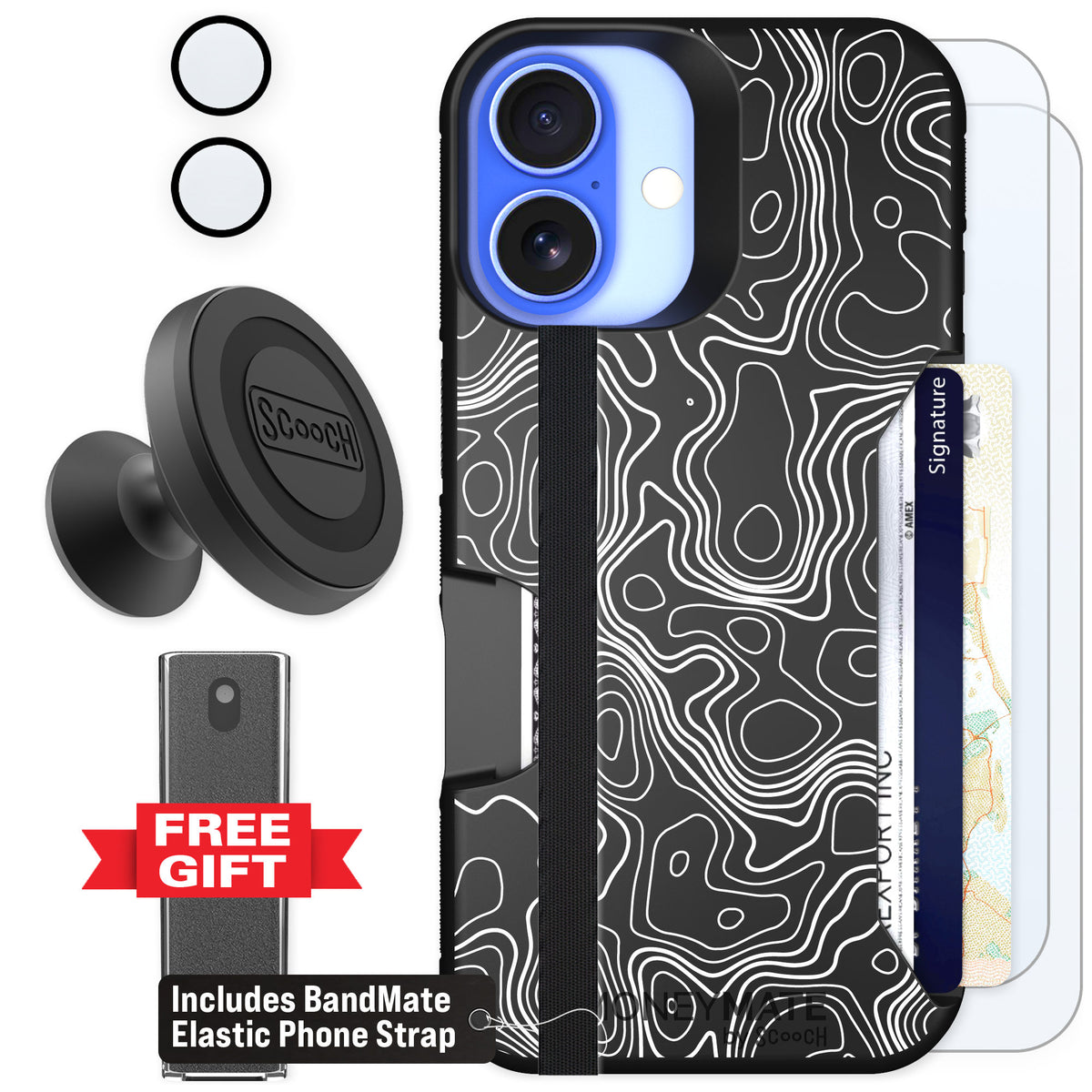 Scooch Moneymate Topography for iPhone 16 β Defender Bundle