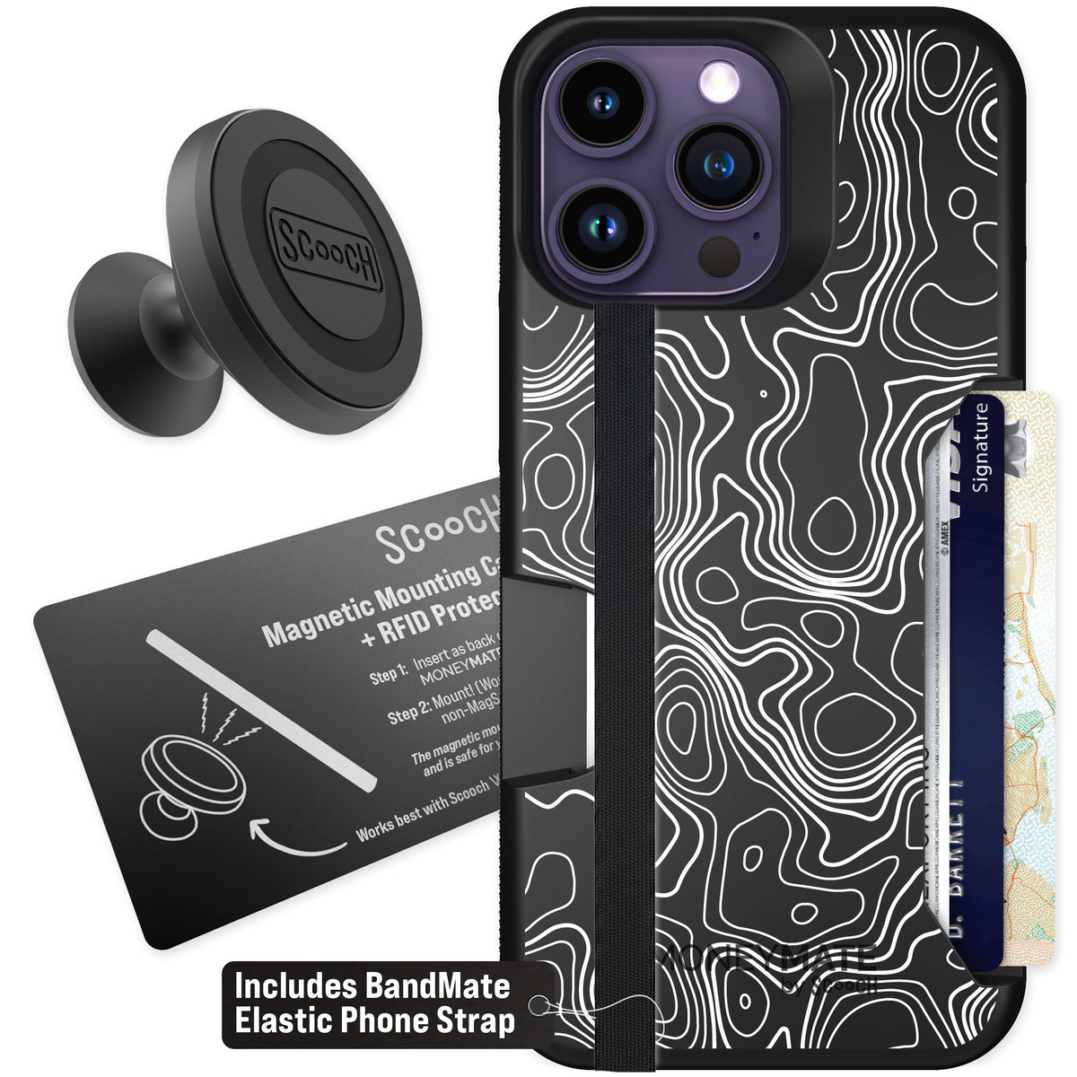 Scooch Moneymate Topography for iPhone 14 Pro Max β Starter Bundle