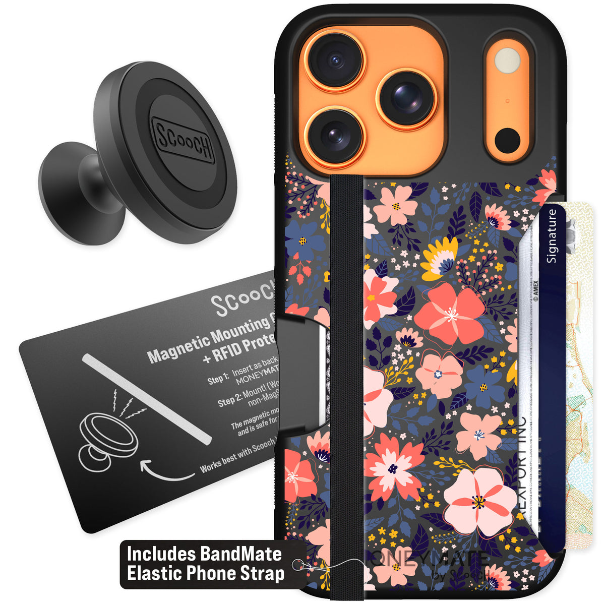 Scooch Moneymate Wildflowers for iPhone 17 Pro — Starter Bundle