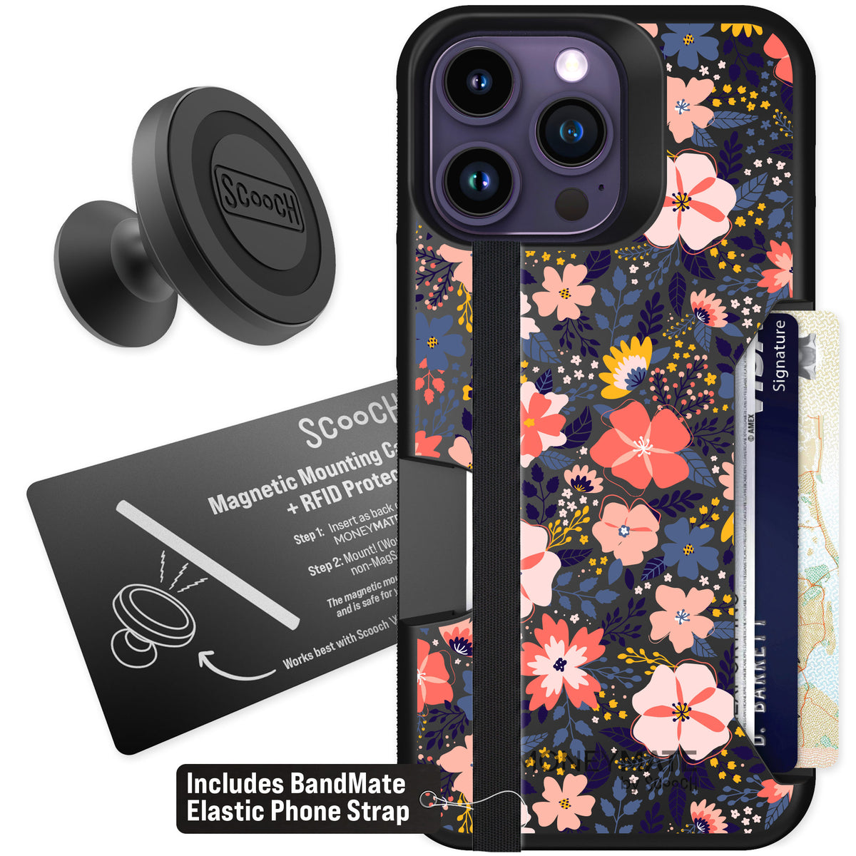 Scooch Moneymate Wildflowers for iPhone 14 Pro Max — Starter Bundle