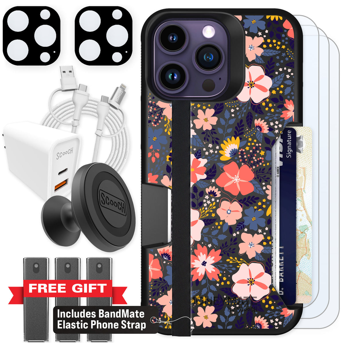 Scooch Moneymate Wildflowers for iPhone 14 Pro Max — Ultimate Bundle