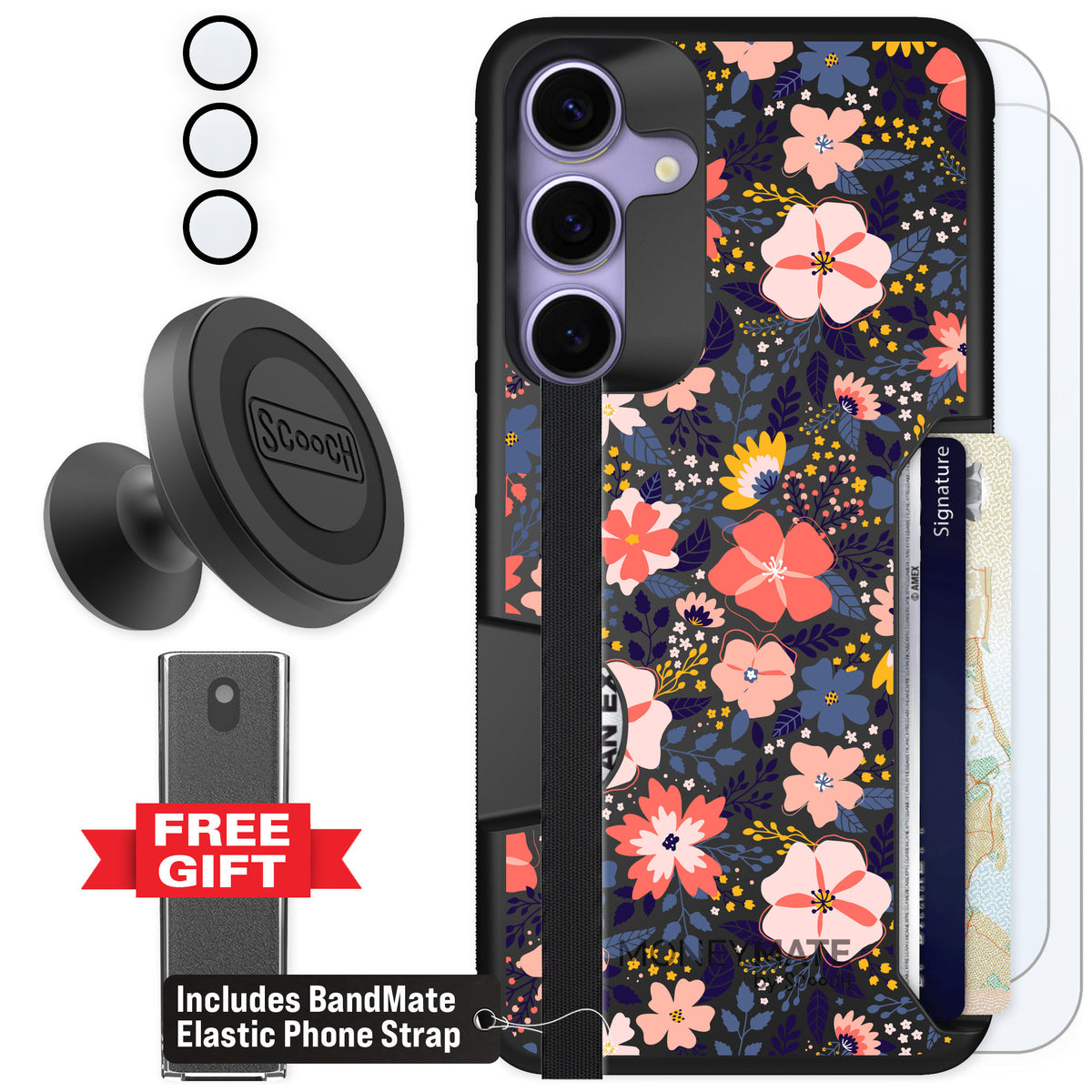 Scooch Moneymate Wildflowers for Galaxy S25+ — Defender Bundle