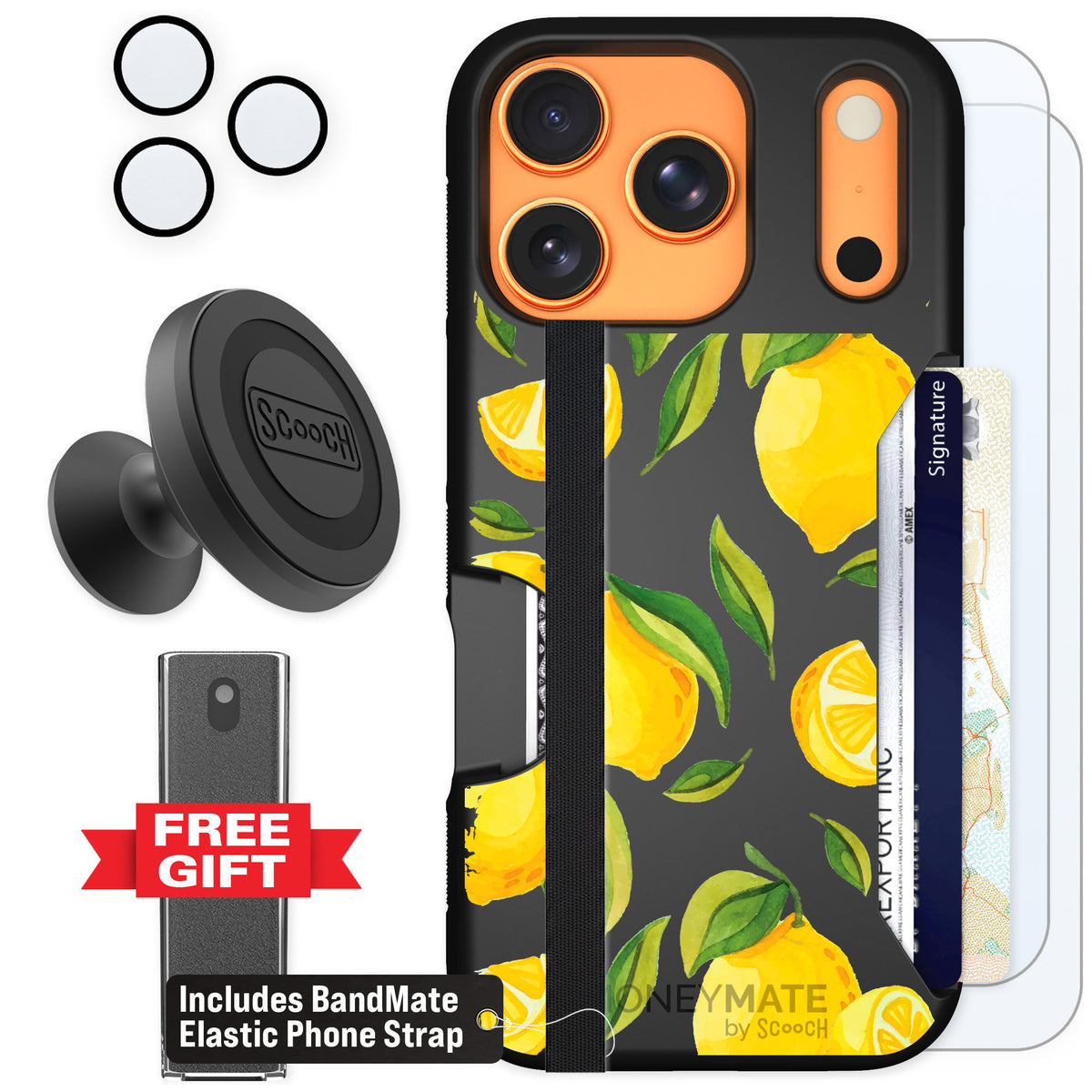 Scooch Moneymate Amalfi Lemons for iPhone 17 Pro — Defender Bundle