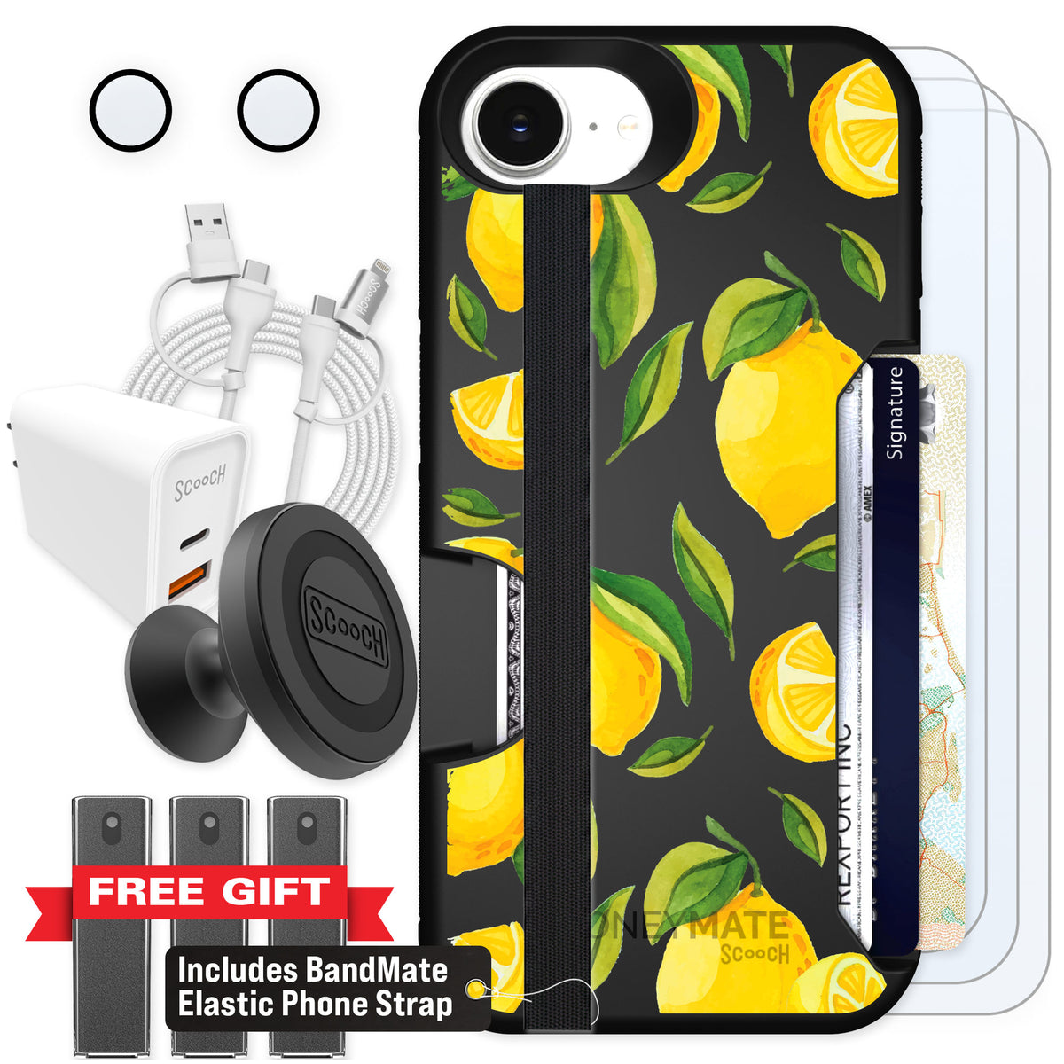 Scooch Moneymate Amalfi Lemons for iPhone 17e — Ultimate Bundle