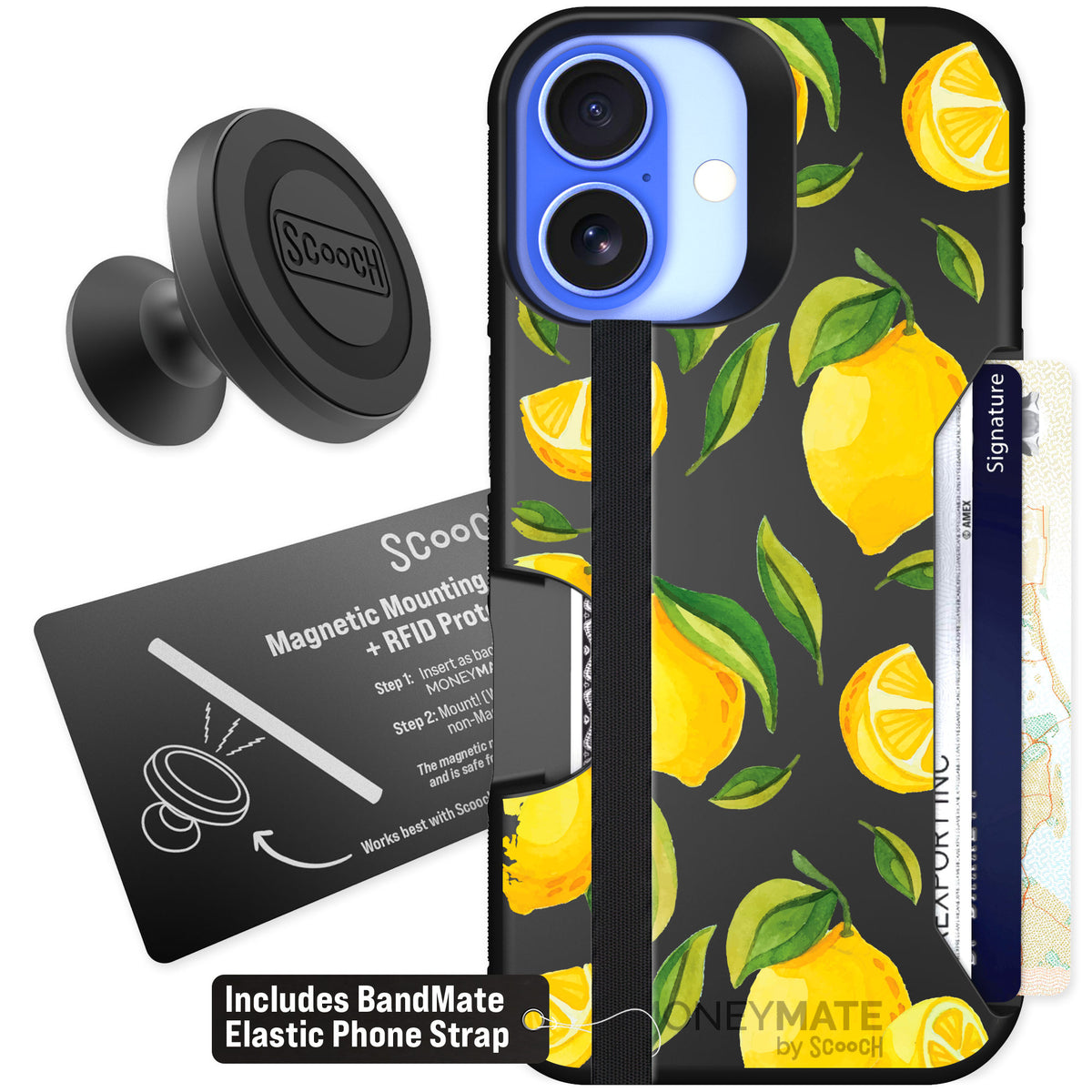 Scooch Moneymate Amalfi Lemons for iPhone 16 — Starter Bundle