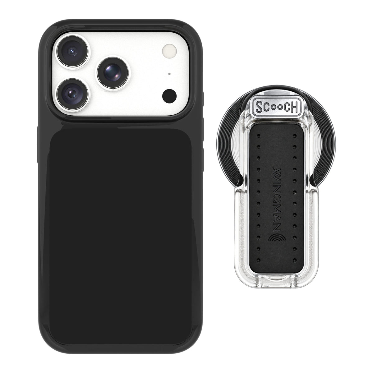 Scooch MagCase Black for iPhone 18 Pro Max — MagSafe Wingback Bundle - Clear