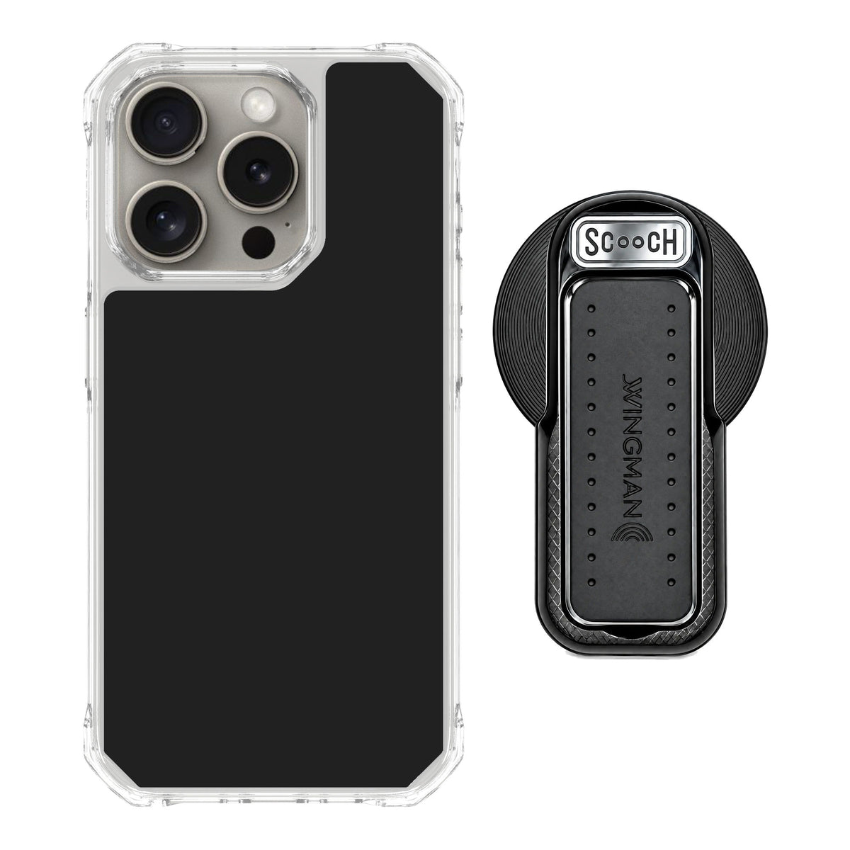 Scooch MagCase Black for iPhone 15 Pro — MagSafe Wingback Bundle - Black