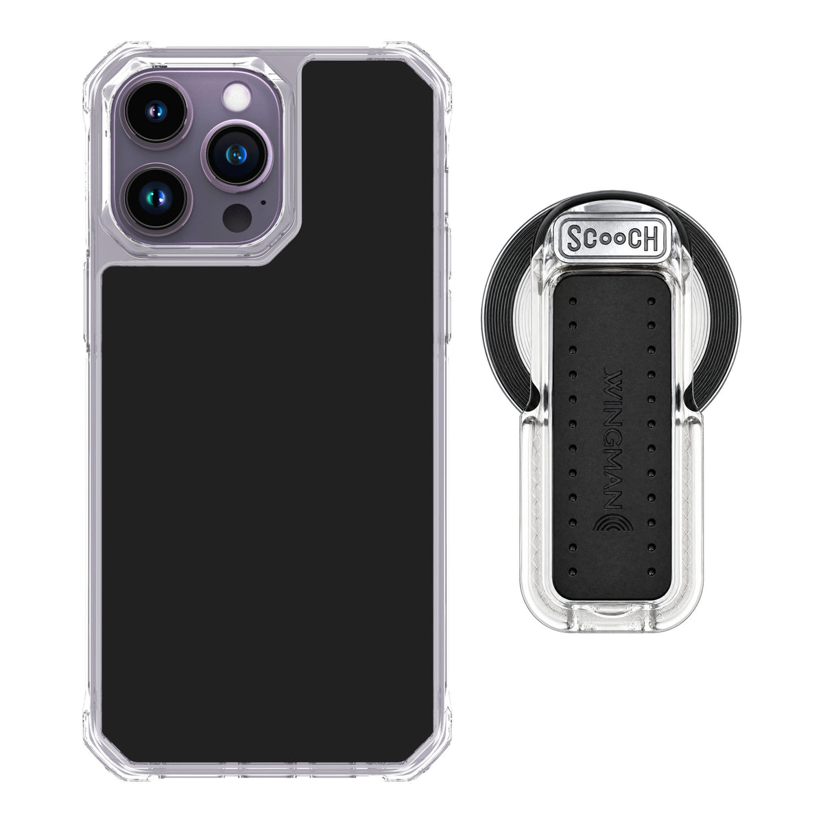 Scooch MagCase Black for iPhone 14 Pro Max — MagSafe Wingback Bundle - Clear
