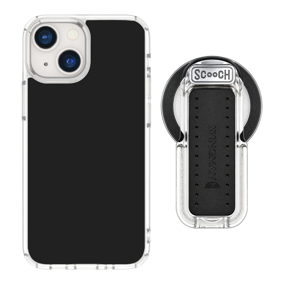Scooch MagCase Black for iPhone 13 mini — MagSafe Wingback Bundle - Clear