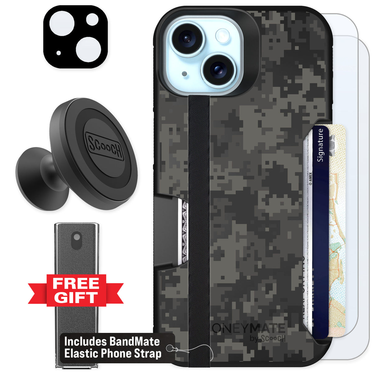 Scooch Moneymate Digi Camo for iPhone 14 — Defender Bundle
