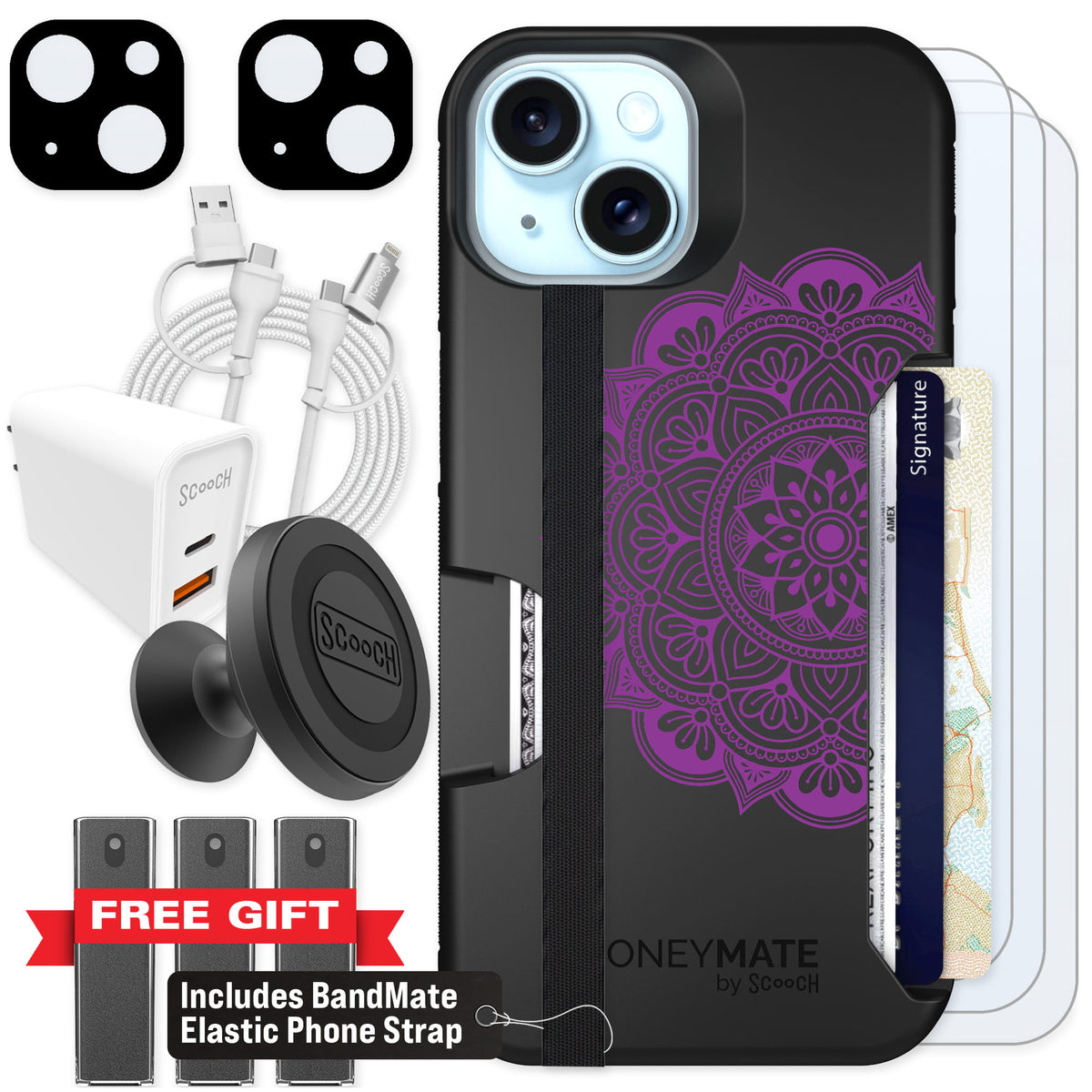 Scooch Moneymate Mandala Dreams for iPhone 13 — Ultimate Bundle