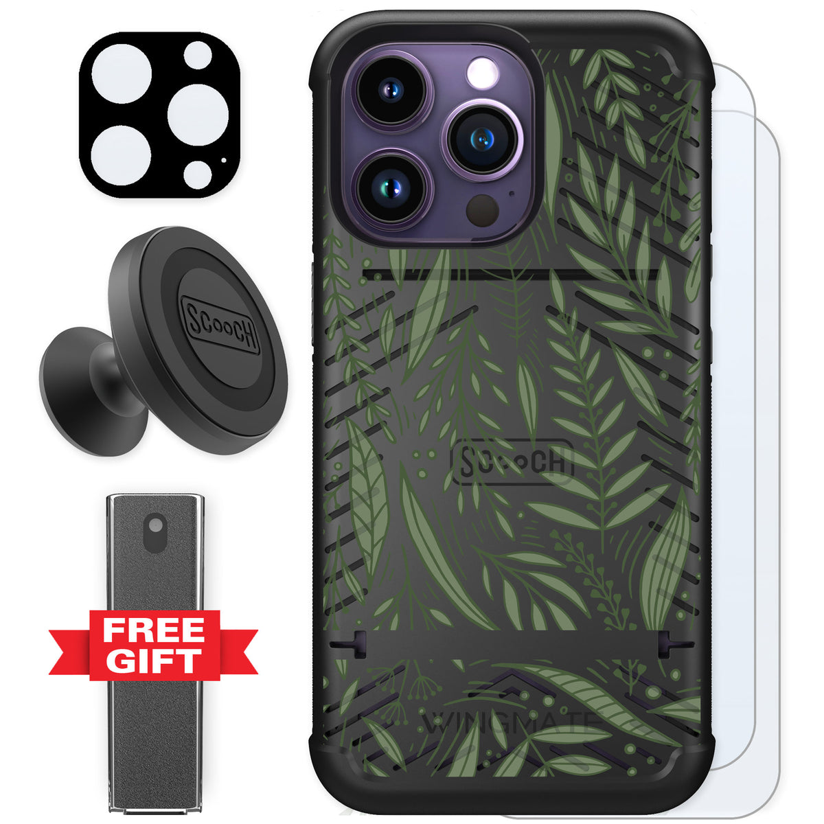Scooch Wingmate Willow Garden for iPhone 14 Pro — Defender Bundle
