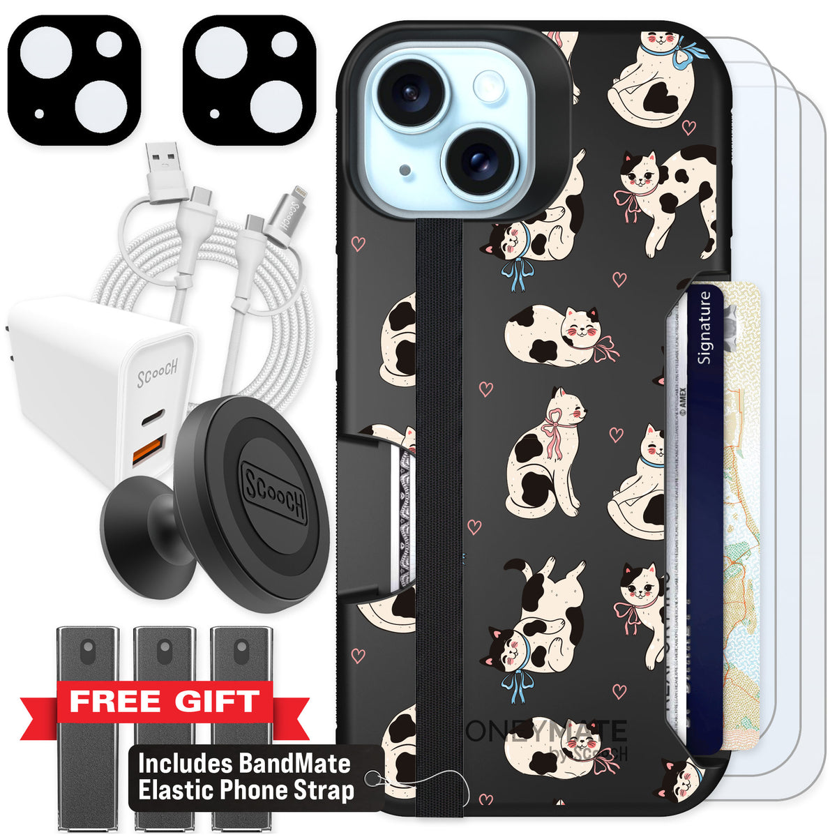 Scooch Moneymate Bow Kitties for iPhone 13 β Ultimate Bundle