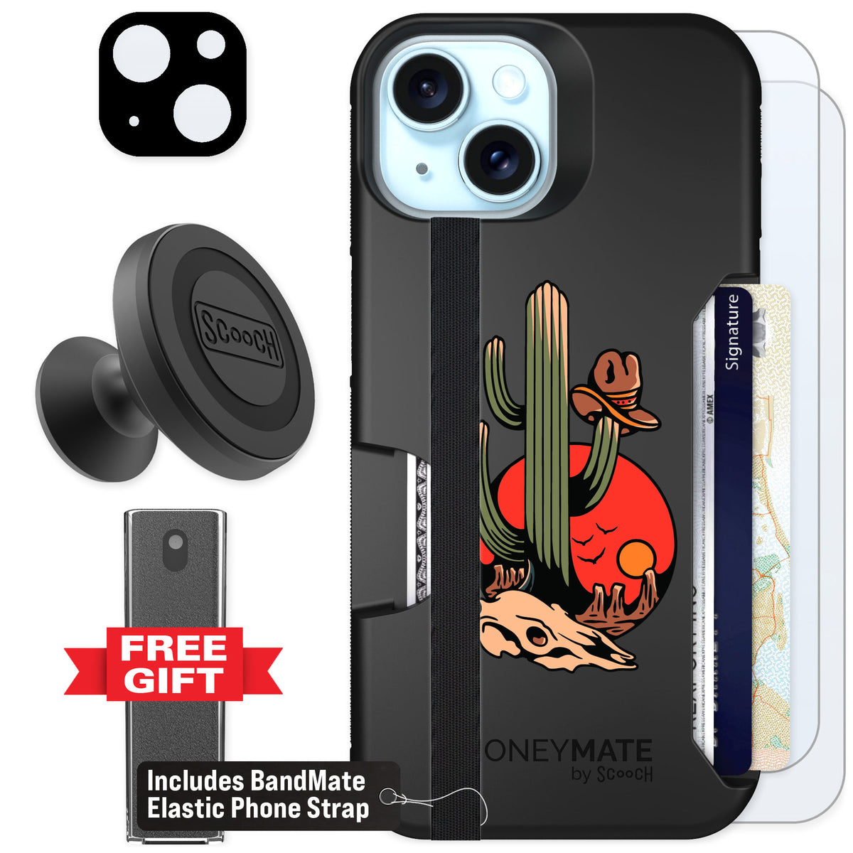 Scooch Moneymate Cactus Flash for iPhone 13 β Defender Bundle