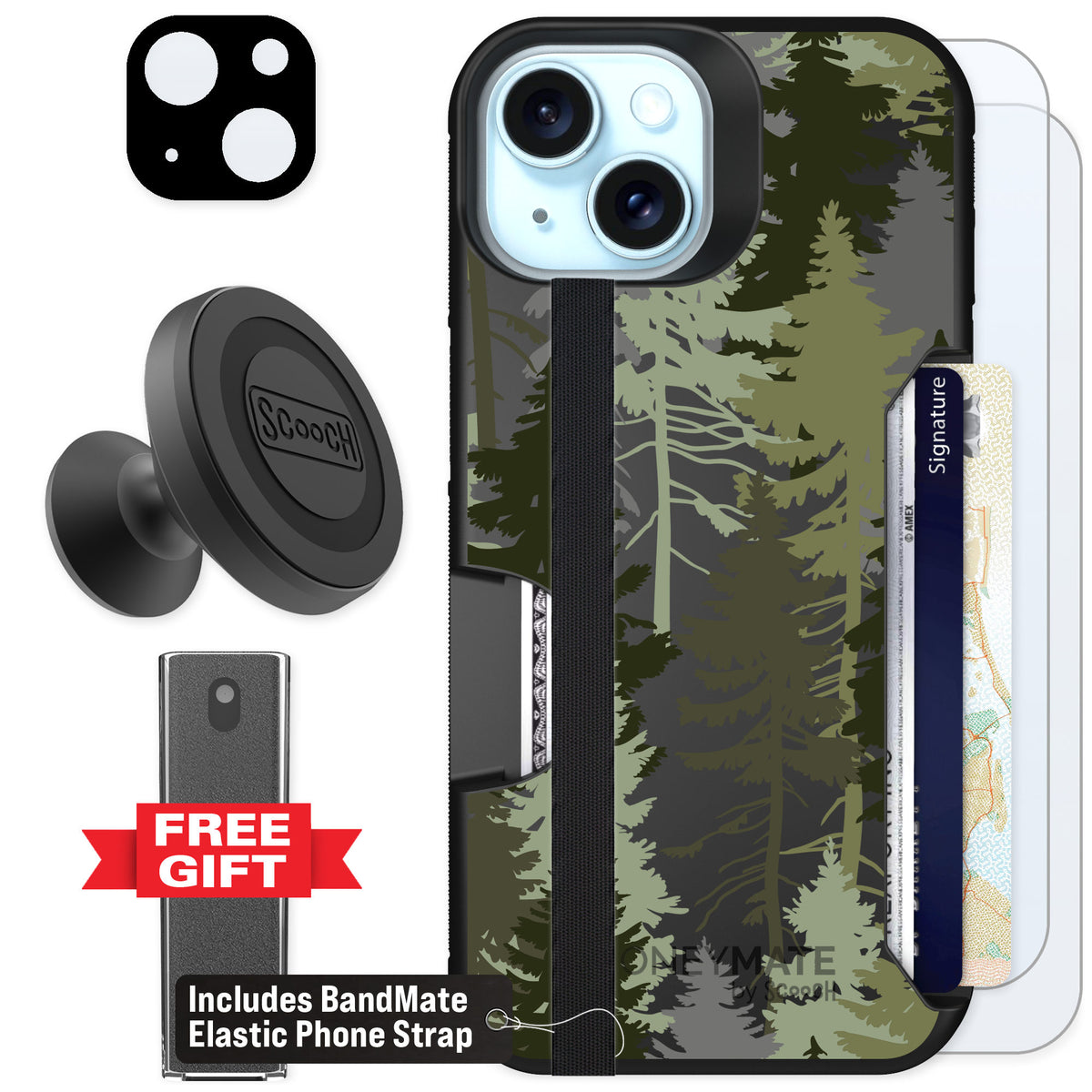 Scooch Moneymate Hidden Pines for iPhone 13 β Defender Bundle