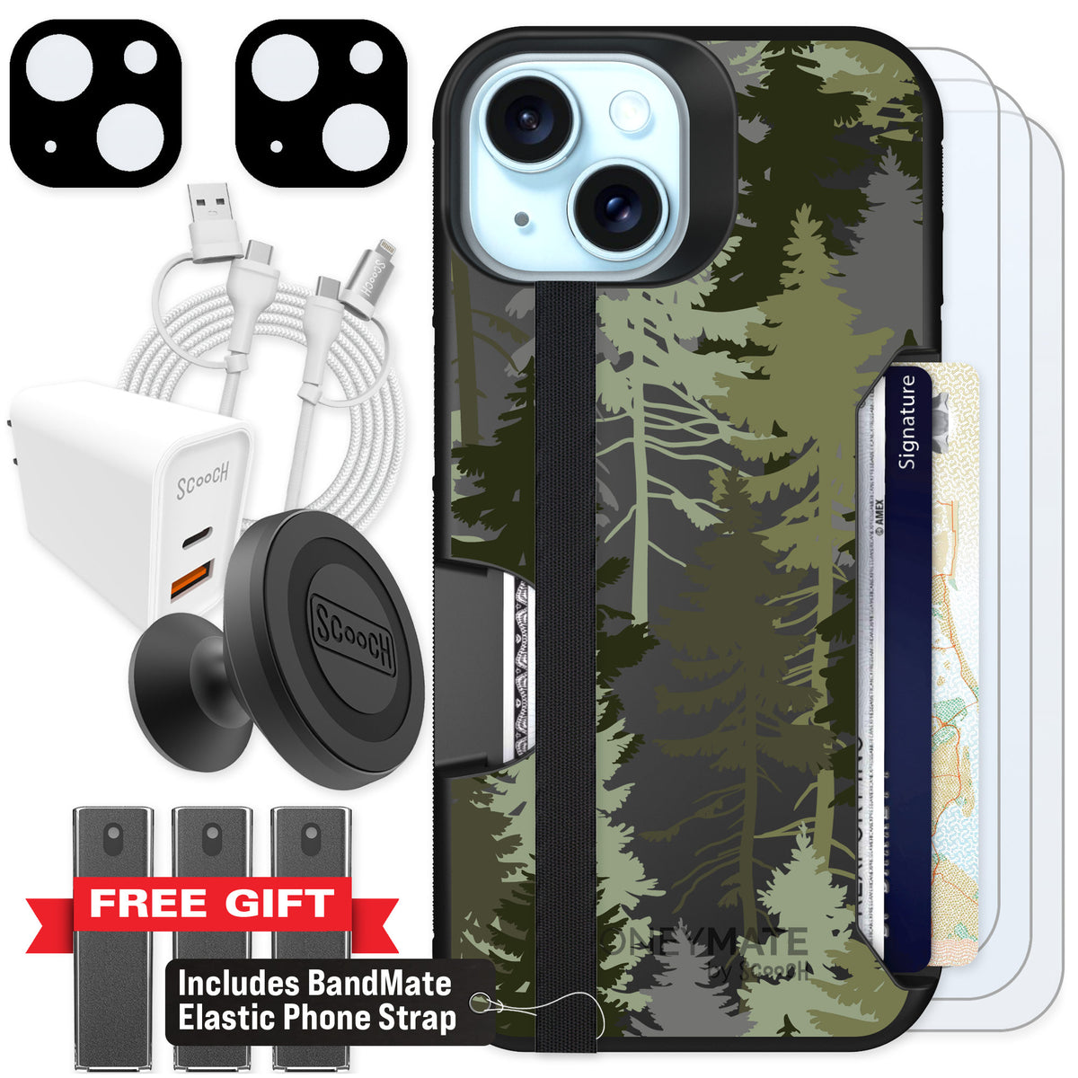Scooch Moneymate Hidden Pines for iPhone 13 β Ultimate Bundle