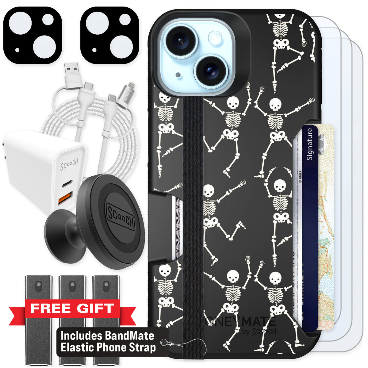 Scooch Moneymate Swinging Skeletons for iPhone 14 β Ultimate Bundle