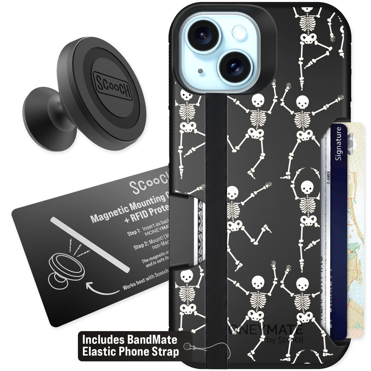 Scooch Moneymate Swinging Skeletons for iPhone 13 β Starter Bundle