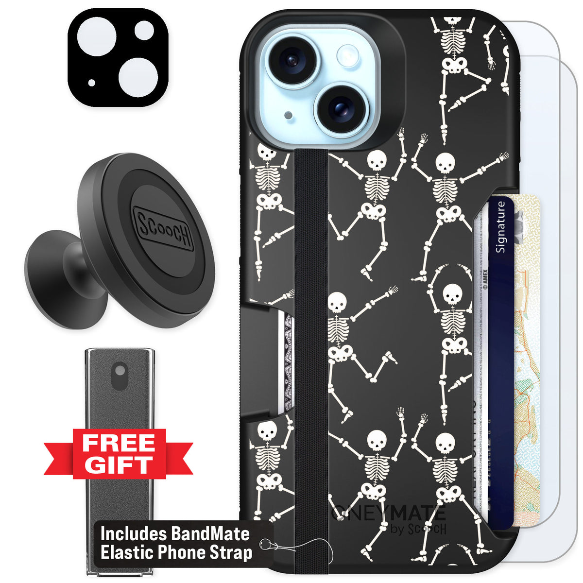 Scooch Moneymate Swinging Skeletons for iPhone 13 β Defender Bundle