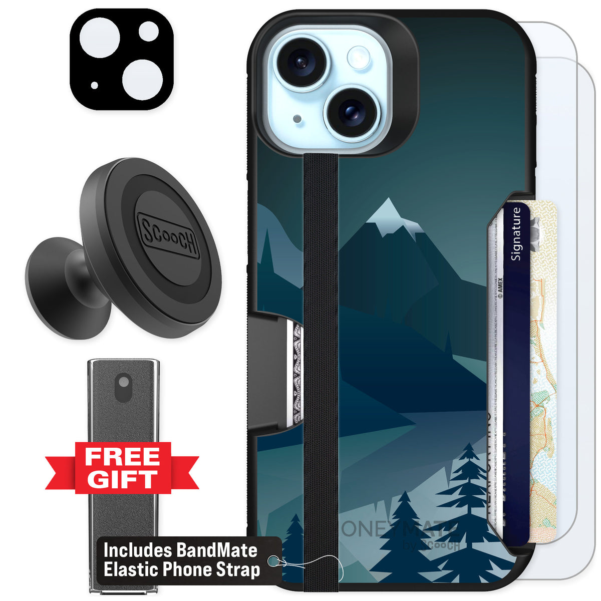 Scooch Moneymate Midnight Ridge for iPhone 13 β Defender Bundle