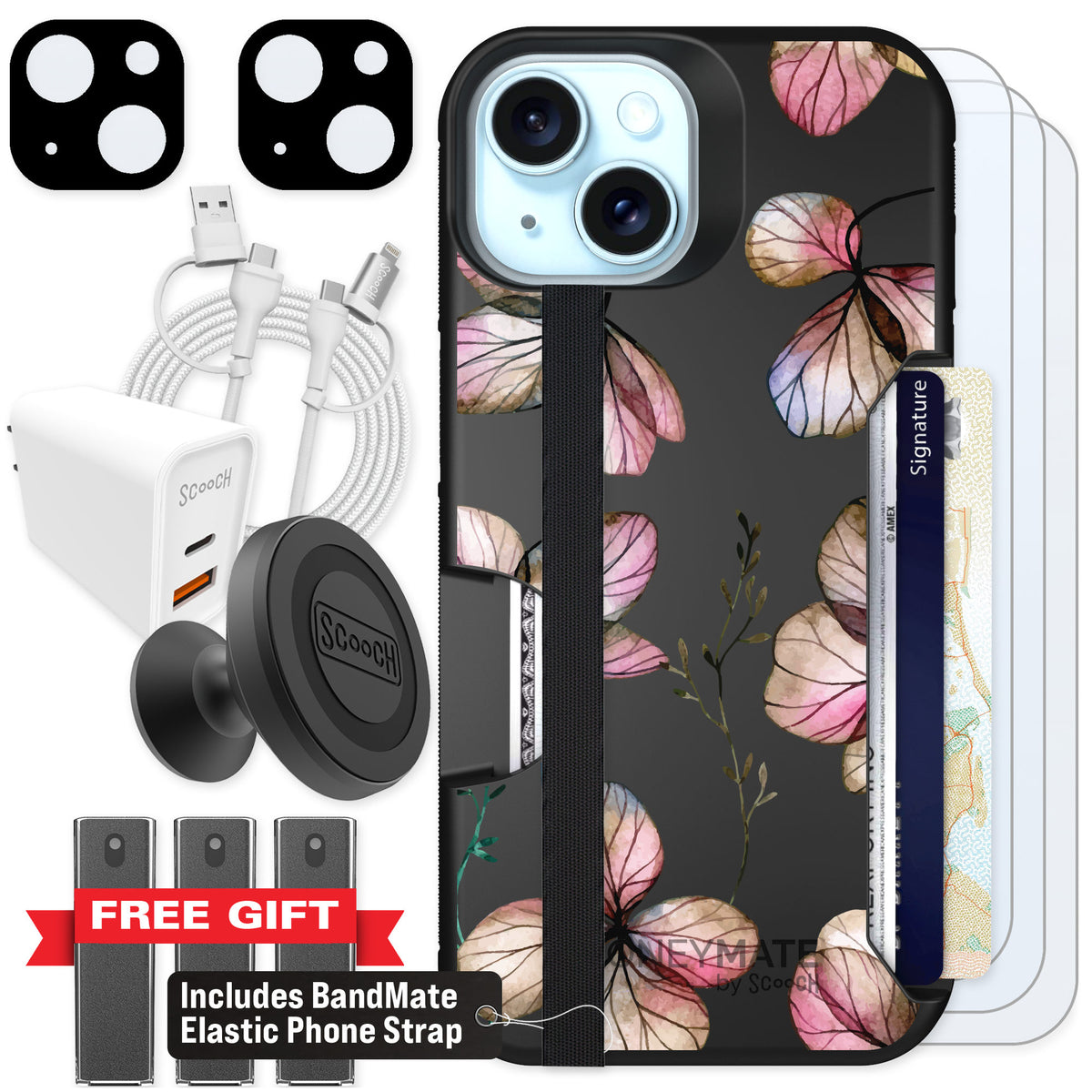 Scooch Moneymate Dried Flowers for iPhone 13 — Ultimate Bundle