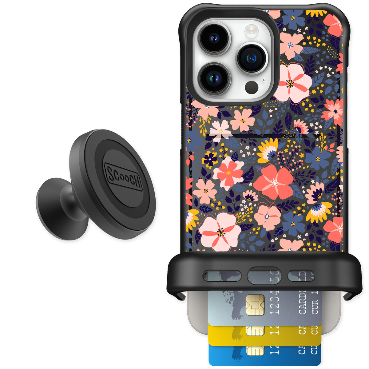 Scooch Wingmate Wildflowers for iPhone 15 Pro Max — Starter Bundle
