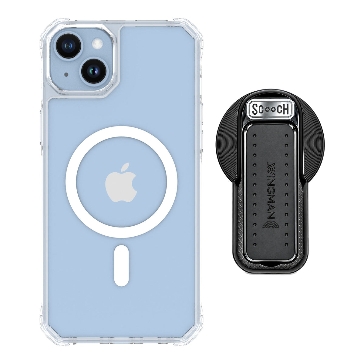 Scooch MagCase Clear for iPhone 14 Plus — MagSafe Wingback Bundle - Black