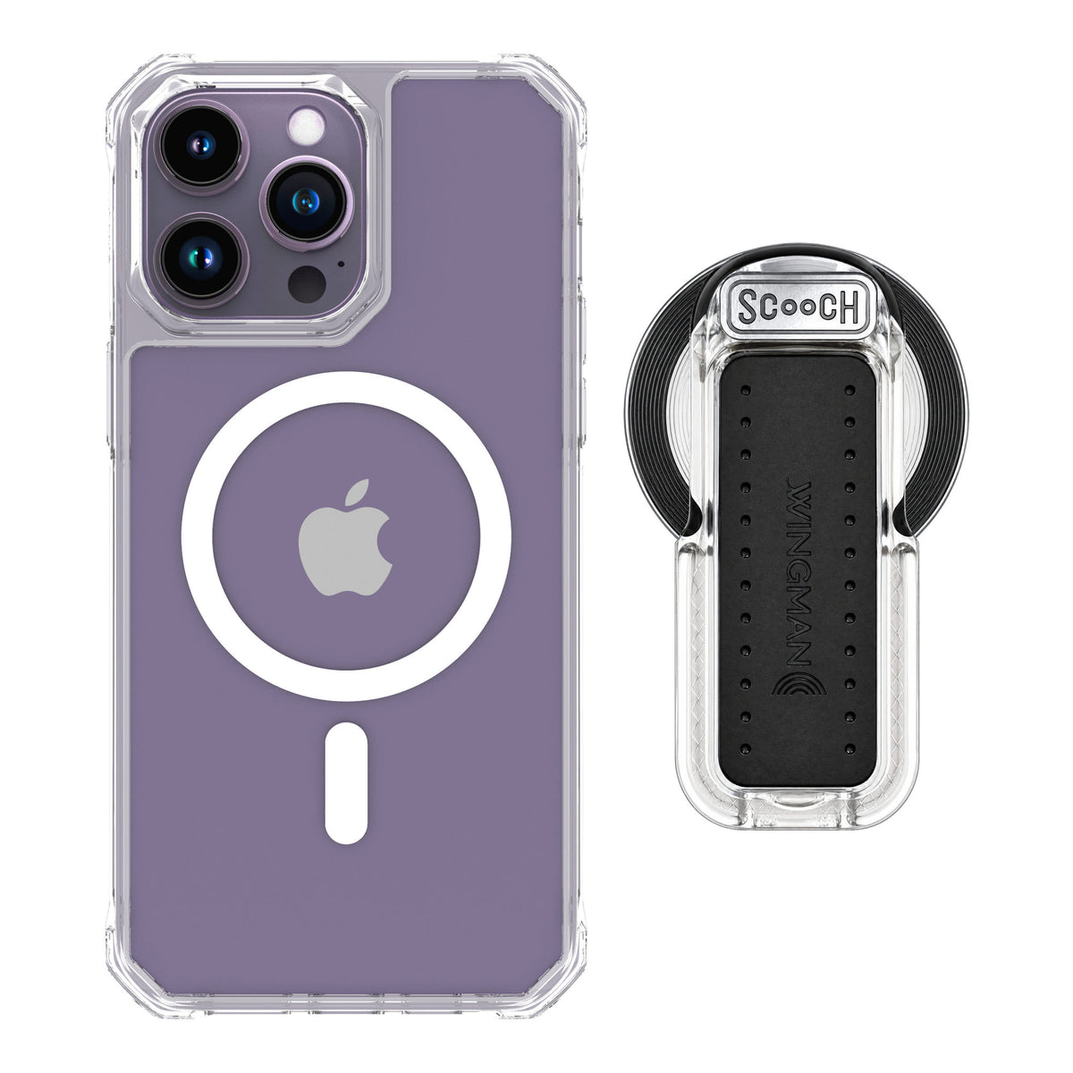 Scooch MagCase Clear for iPhone 14 Pro Max — MagSafe Wingback Bundle - Clear